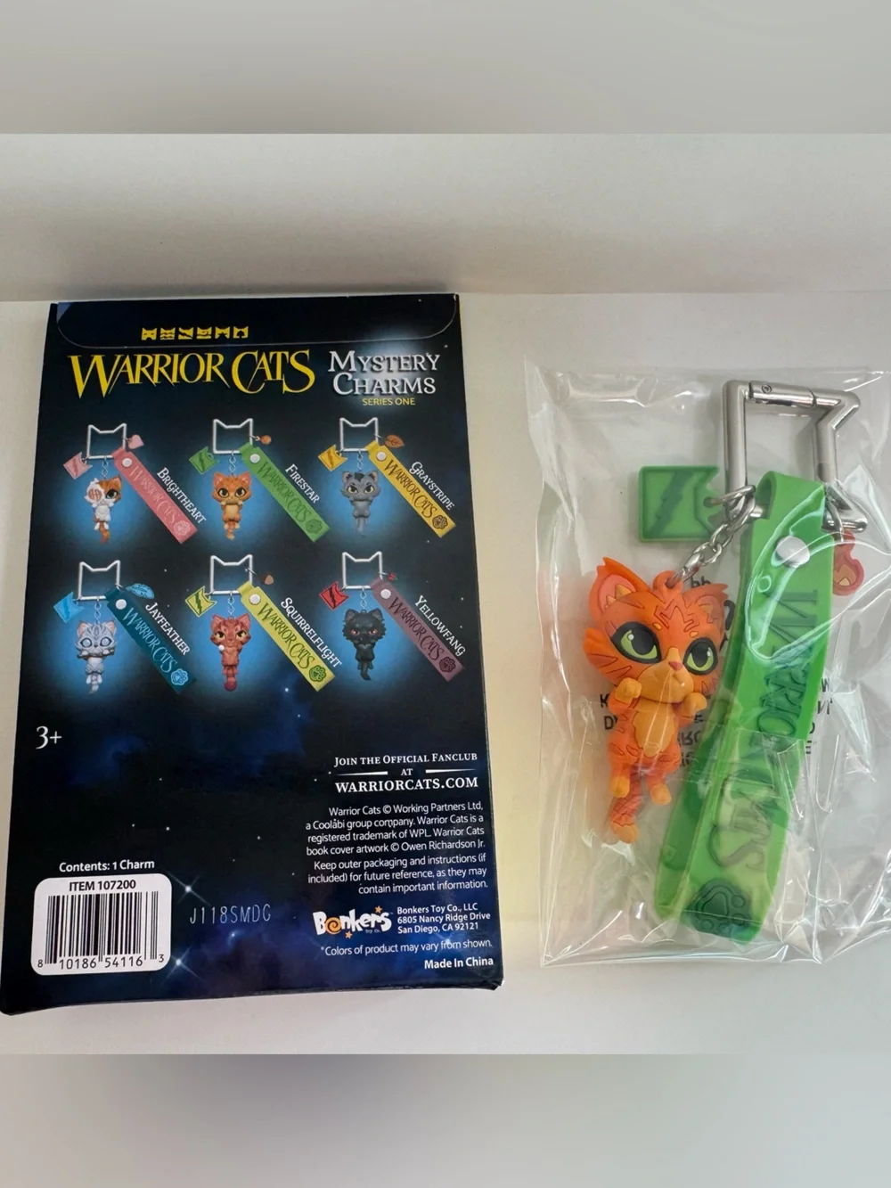 Warrior Cats Series One Mystery Charms Keychain -Firestar NEW OPEN BOX